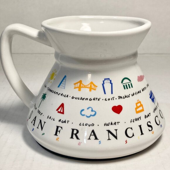 Vintage Spillproof Ceramic Coffee Mug Cup San Francisco Souvenir Luke A Tuke '87 - Picture 3 of 12